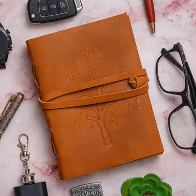 Vintage Handmade Genuine Leather Diary Journal | Premium Antique String Closure | 200 Handmade Unruled Pages DIARY-20 thumbnail 0