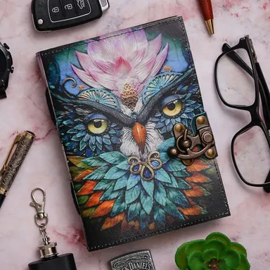 Vintage Handmade Genuine Leather Diary Journal | Premium Antique String Closure | 200 Handmade Unruled Pages DIARY-49 thumbnail 0