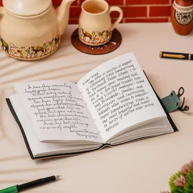 Vintage Handmade Genuine Leather Diary Journal | Premium Antique String Closure | 200 Handmade Unruled Pages DIARY-49 thumbnail 3
