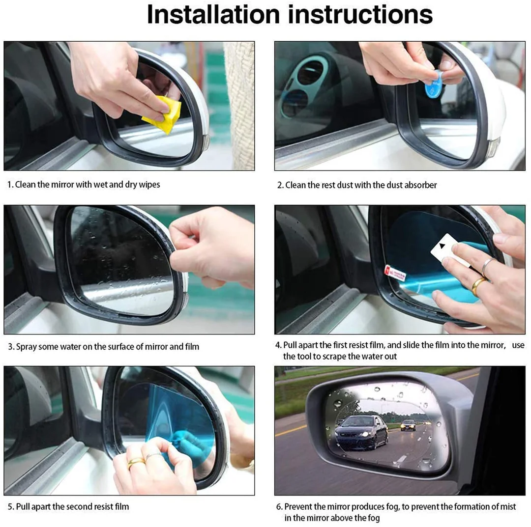 CarFrill Anti|Fog Waterproof Rear View Mirror Film image 6