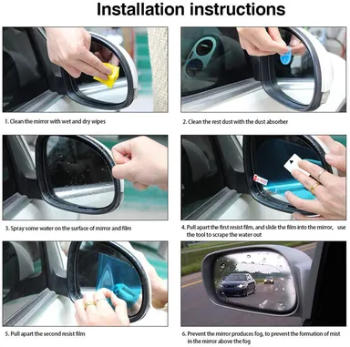 CarFrill Anti|Fog Waterproof Rear View Mirror Film thumbnail 5