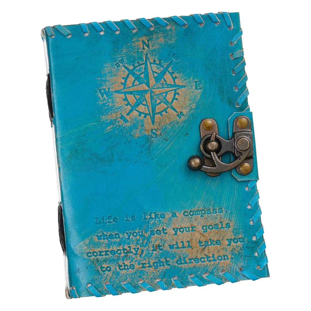 Vintage Handmade Genuine Leather Diary Journal DIARY-51 with Antique Key Closure | 200 Unruled Pages | Ideal for Writers, Travelers and Artists image 4
