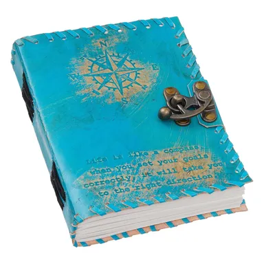 Vintage Handmade Genuine Leather Diary Journal DIARY-51 with Antique Key Closure | 200 Unruled Pages | Ideal for Writers, Travelers and Artists thumbnail 4