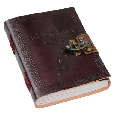 Vintage Handmade Genuine Leather Journal with Lock | DIARY 28 by Primenest Goods | 200 Unruled Pages, Antique Style Closure thumbnail 1