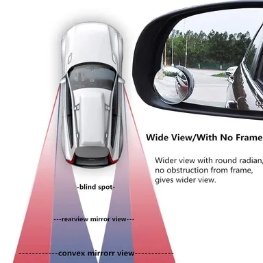 CarFrill Blind Spot Mirror 2 Round HD Glass Convex Rear View Mirror thumbnail 7