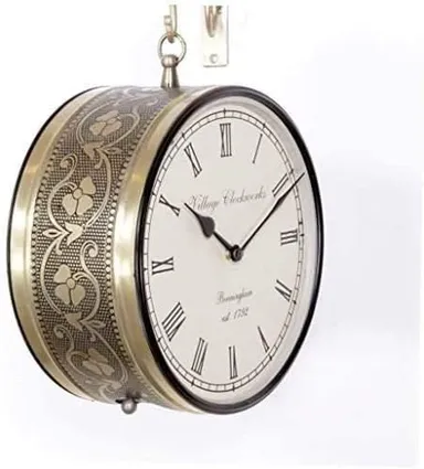 ASHAPURA GROUPS Railway Station Vintage Metal Clock | 8 Inch Wall Clock for Home Décor thumbnail 2