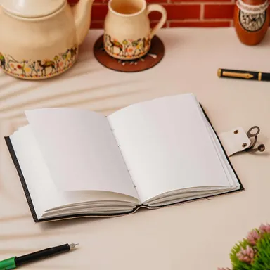 Handmade Leather Journal Vintage Diary | Genuine Leather | Premium Antique String Closure | 200 Handmade Unruled Pages | DIARY-56 thumbnail 4