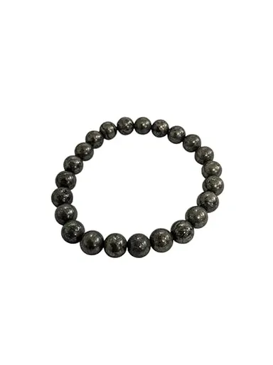 Pyrite Bracelet for Women and Men | Protection Healing Crystal Bracelet | 8mm Gemstone Beaded Adjustable, Greenovibes thumbnail 0