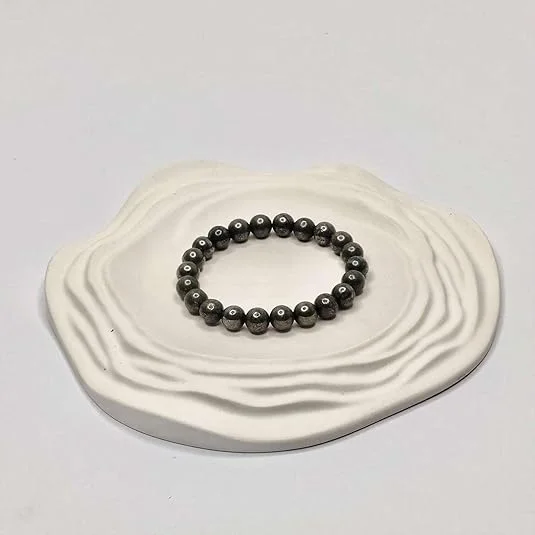 Pyrite Bracelet for Women and Men | Protection Healing Crystal Bracelet | 8mm Gemstone Beaded Adjustable, Greenovibes image 3