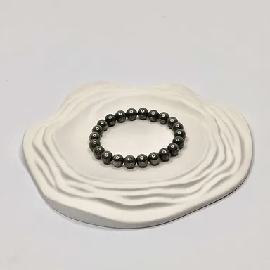 Pyrite Bracelet for Women and Men | Protection Healing Crystal Bracelet | 8mm Gemstone Beaded Adjustable, Greenovibes thumbnail 2