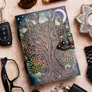 Vintage Handmade Leather Journal DIARY-60 | Genuine Leather Diary with Antique String Closure | 200 Unruled Pages | Premium Quality Writing Journal thumbnail 0