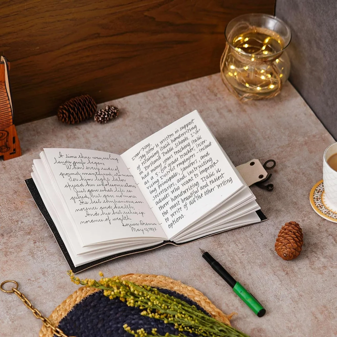 Vintage Handmade Leather Journal DIARY-60 | Genuine Leather Diary with Antique String Closure | 200 Unruled Pages | Premium Quality Writing Journal image 3