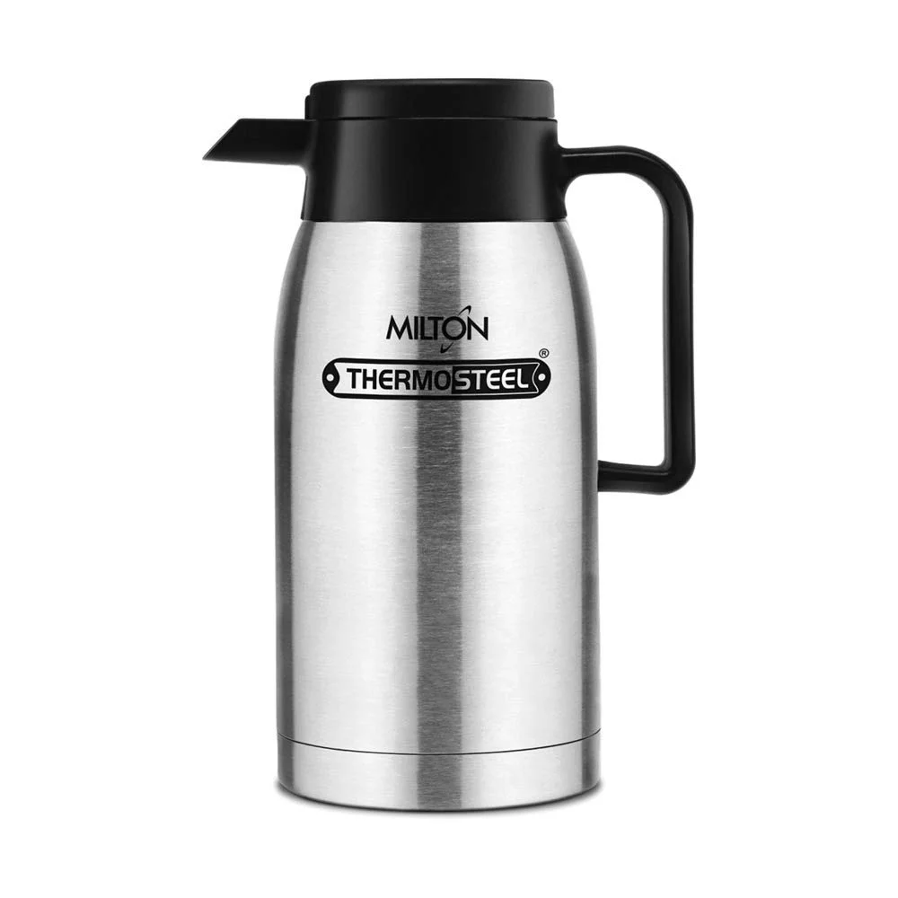 Milton Omega Thermosteel Carafe 1000 ml Stainless Steel Vacuum Insulated Flask | 24h Hot Cold Retention Leakproof Press‑Pour for Tea Coffee Water image 4