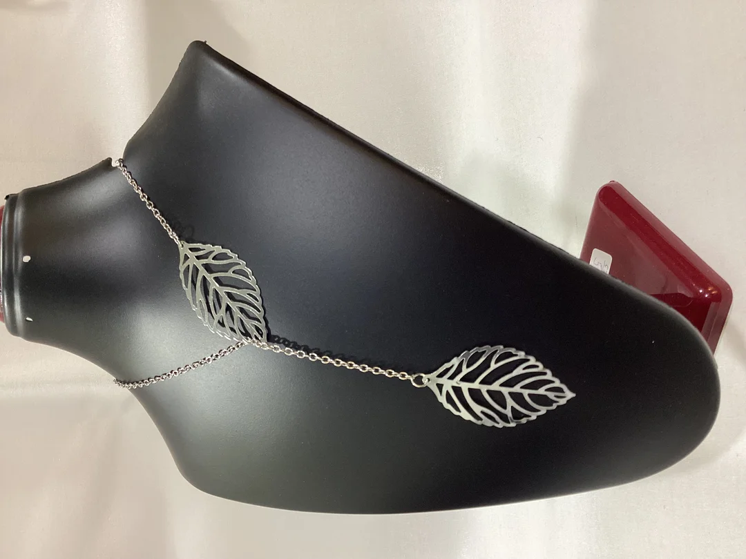 M-160 Silver Leaf Shape Necklace |Elegant Sterling Silver Botanical Jewelry image 2