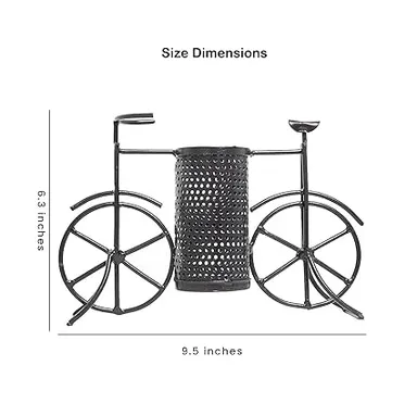 Wrought Iron Antique Pen Holder by CRAFTCASTLE | Vintage Stationery & Pencil Stand | Desk Organizer for Office & Home | Brown (9.5 x 6.3 x 2.5 inches) thumbnail 2