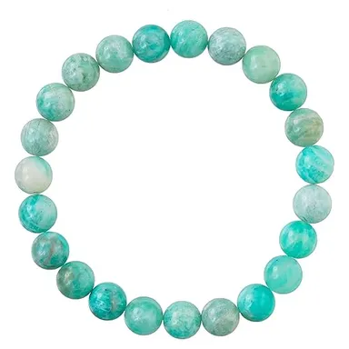 LUXELOB ENTERPRISES Amazonite Bracelet for Men & Women |Healing Crystal Bracelet, 8mm Gemstone Beaded Adjustable Protection Bracelet. thumbnail 0