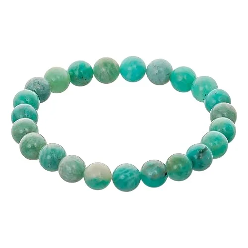 LUXELOB ENTERPRISES Amazonite Bracelet for Men & Women |Healing Crystal Bracelet, 8mm Gemstone Beaded Adjustable Protection Bracelet. image 3