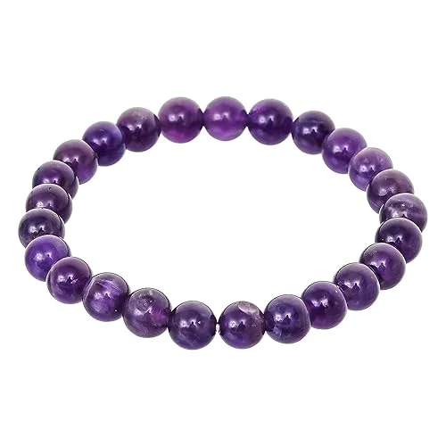 Amethyst Healing Bracelet for Women and Men |8mm Gemstone Beaded Adjustable Protection Crystal Bracelet image 1