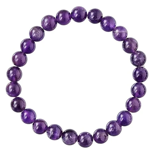 Amethyst Healing Bracelet for Women and Men |8mm Gemstone Beaded Adjustable Protection Crystal Bracelet image 3