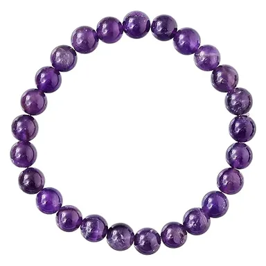 Amethyst Healing Bracelet for Women and Men |8mm Gemstone Beaded Adjustable Protection Crystal Bracelet thumbnail 2