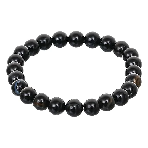Black Obsidian Bracelet for Healing and Protection |Adjustable Gemstone Beaded Bracelet for Men & Women Gifts | 8mm Healing Crystal Bracelet by ARTS FOR LIFE. image 3