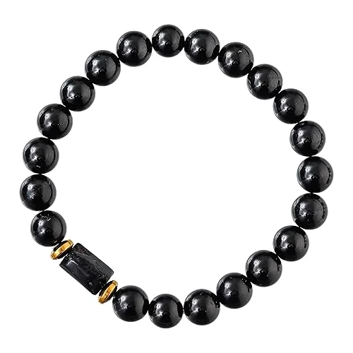 Black Tourmaline Bracelet for Protection & Healing | 8mm Gemstone Beaded Adjustable Bracelet for Men & Women by Nvn Creations image 1