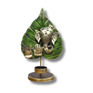Iron Pan Ganesh Tealight Holder ASHAPURA GROUPS Divine Light & Luck |Hindu Blessing Decorative Tealight Holder for Home Decor thumbnail 3