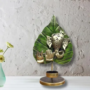 Iron Pan Ganesh Tealight Holder ASHAPURA GROUPS Divine Light & Luck |Hindu Blessing Decorative Tealight Holder for Home Decor thumbnail 0