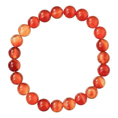 Carnelian Bracelet for Women & Men -Adjustable 8 mm Gemstone Beaded Healing Crystal Bracelet for Protection| Energy| and Gift thumbnail 0