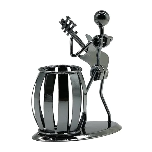 Guitar Pen Holder - Creative Desktop Accessories, Multipurpose Metal Pencil Holder for Office Stationary, Gifts for Kids and Students | Unique Pencil Holder image 3