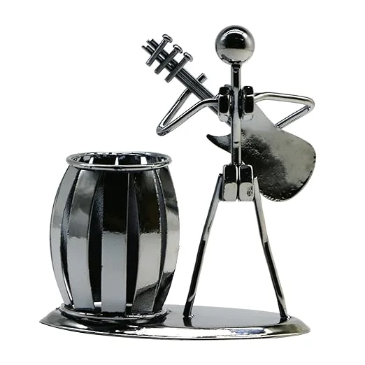 Guitar Pen Holder - Creative Desktop Accessories, Multipurpose Metal Pencil Holder for Office Stationary, Gifts for Kids and Students | Unique Pencil Holder image 4