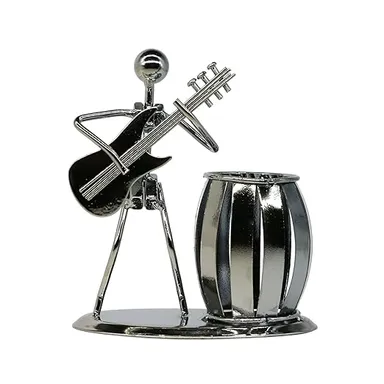 Guitar Pen Holder - Creative Desktop Accessories, Multipurpose Metal Pencil Holder for Office Stationary, Gifts for Kids and Students | Unique Pencil Holder