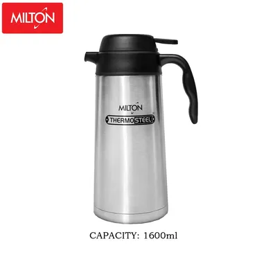 Milton Thermosteel 1600 ml Stainless Steel Vacuum Insulated Hot and Cold Flask | Leak-Proof, Durable, and Portable thumbnail 0
