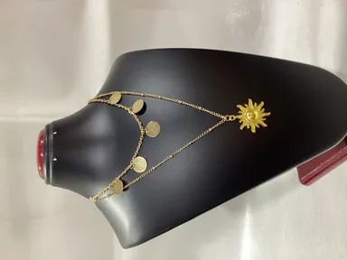 M/296 Korean Gold|Plated Double Layer Neck Chain thumbnail 1