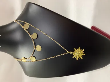 M/296 Korean Gold|Plated Double Layer Neck Chain thumbnail 2