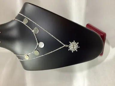 M/296 Korean Silver|Plated Double Layer Neck Chain thumbnail 2