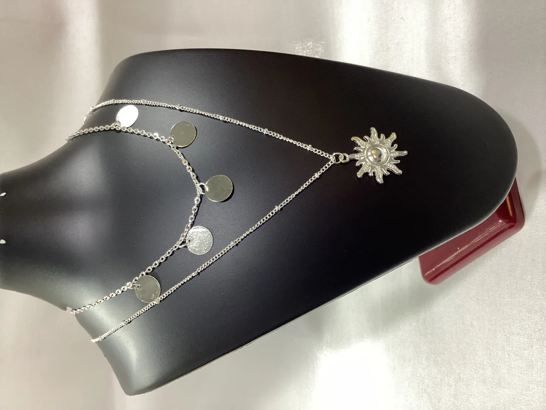 M/296 Korean Silver|Plated Double Layer Neck Chain image 2