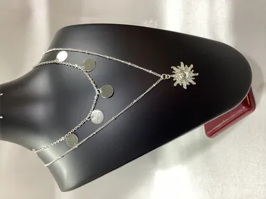 M/296 Korean Silver|Plated Double Layer Neck Chain thumbnail 1