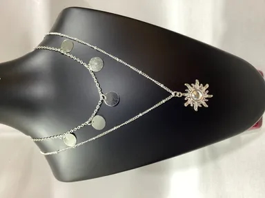 M/296 Korean Silver|Plated Double Layer Neck Chain thumbnail 0