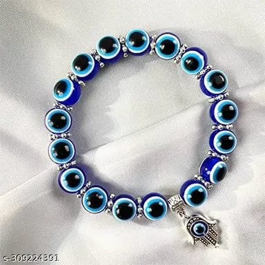 Dori Beads Silver Charm Bracelet |Handmade Adjustable Friendship Bracelet for Couples thumbnail 1