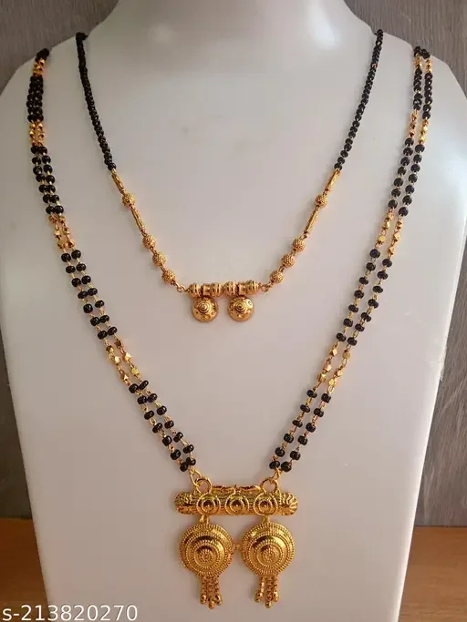 EIT Collection Gold Plated Mangalsutra Combo Set for Women | Traditional Bridal Designer Mangalsutra image 1
