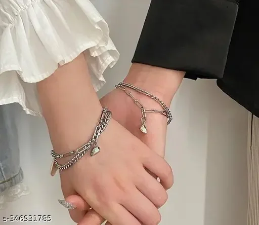 Stainless Steel Sterling Silver Bracelet Set for Women Trendy Adjustable Bangle Set, Nickel & Lead-Free  image 4