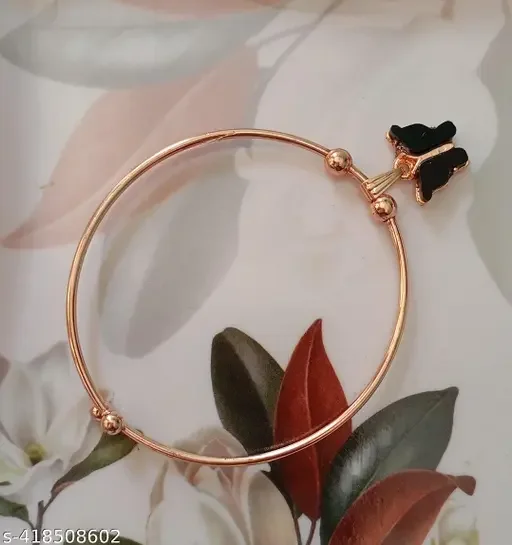 Butterfly Bracelet Set for Women |Stylish Rose Gold & Silver Adjustable Cuff Combo (Set of 2) | EIT Collection Jewelry image 2