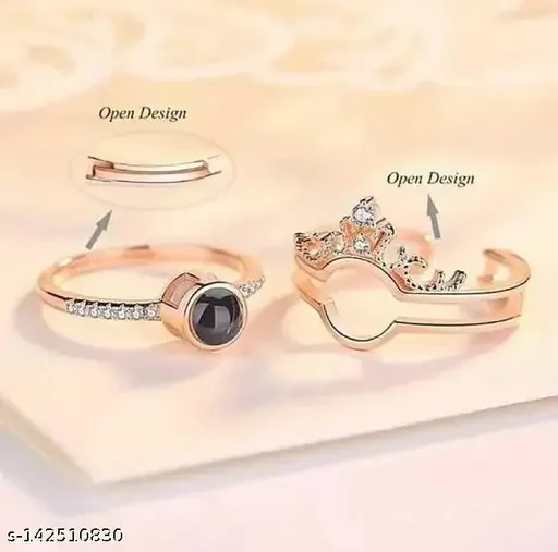 I Love You Ring in 100 Languages |Adjustable Rose Gold Projection Ring for Couples | Romantic Gift image 4