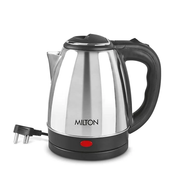 Milton Euroline Go Electro 1.5 L Stainless Steel Electric Kettle – 1500 W Fast Boil | Auto Shut-Off | 360° Swivel Base (Silver) image 2