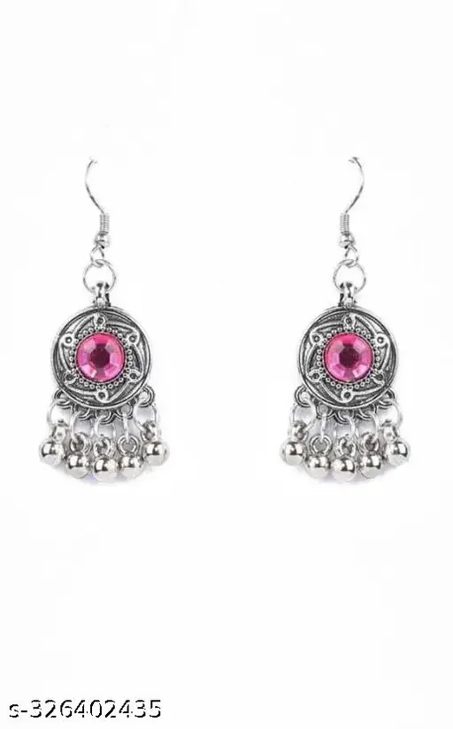 Trendy Jewellery Necklace Set for Girls and Women with AD |Oxidised Silver Alloy Adjustable Necklace Set image 3