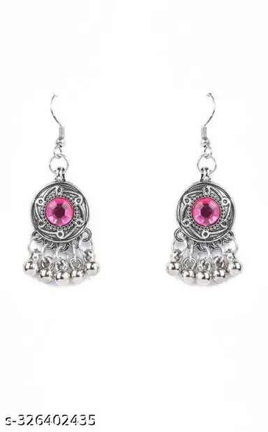 Trendy Jewellery Necklace Set for Girls and Women with AD |Oxidised Silver Alloy Adjustable Necklace Set thumbnail 2