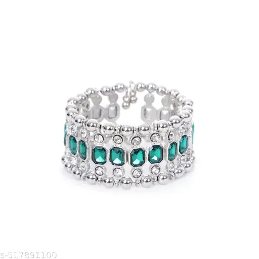 American Diamond Bangles| Silver Plated AD Bangle Set with Zircon Stones for Bridal & Wedding Wear | Premium Alloy Artificial image 4