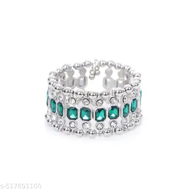 American Diamond Bangles| Silver Plated AD Bangle Set with Zircon Stones for Bridal & Wedding Wear | Premium Alloy Artificial  thumbnail 3