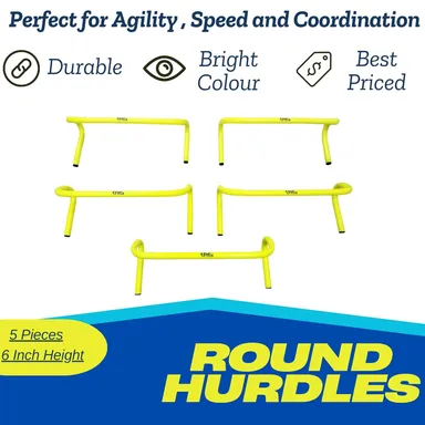 Fitfix® Speed Agility Ladder 4m, Training Flat Agility Hurdles 6.0 Inch (Qty 5) | Soccer Cone Markers Pack of 10, Nylon Fabric 40 inch Speed Chute for Soccer Training Equipment thumbnail 2